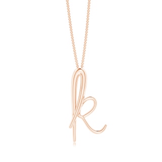 Lowercase "K" Initial Pendant in 9K Rose Gold
