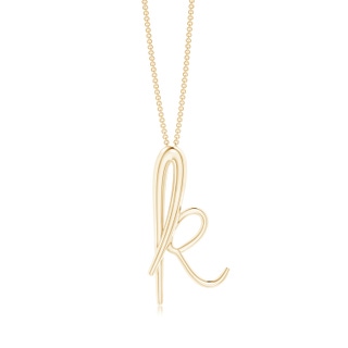 Lowercase "K" Initial Pendant in 9K Yellow Gold