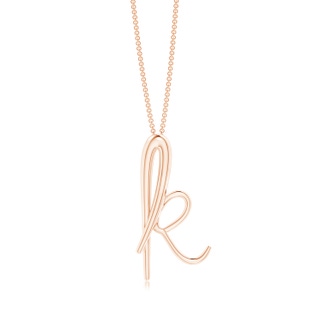 Lowercase "K" Initial Pendant in Rose Gold