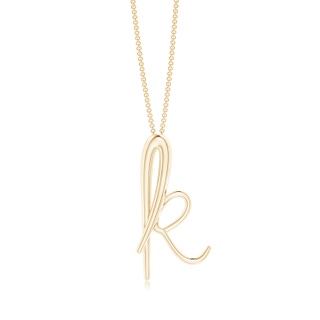 Lowercase "K" Initial Pendant in Yellow Gold
