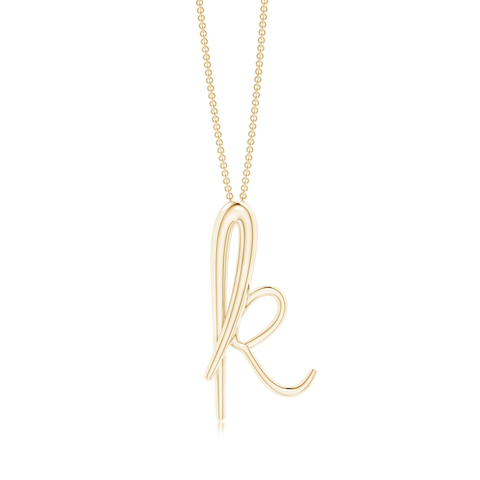 Lowercase "K" Initial Pendant in Yellow Gold 