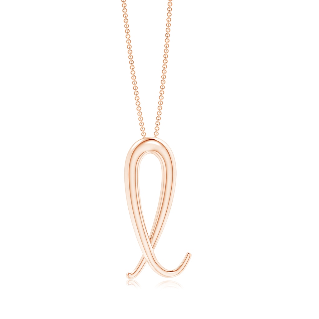 Lowercase "L" Initial Pendant in 9K Rose Gold