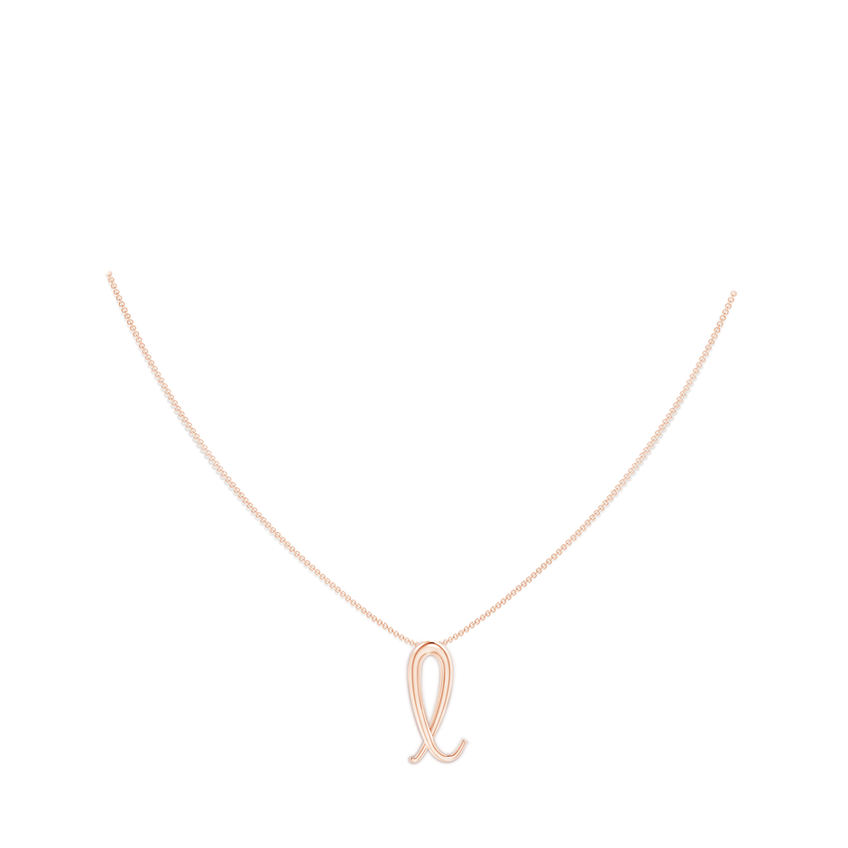 Lowercase "L" Initial Pendant in Rose Gold body-neck