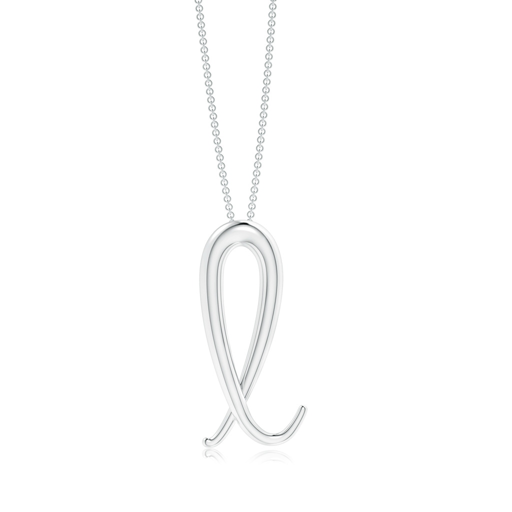 Lowercase "L" Initial Pendant in White Gold