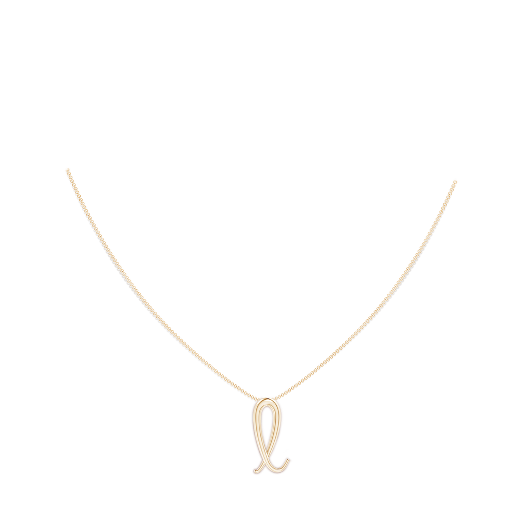 Lowercase "L" Initial Pendant in Yellow Gold Body-Neck