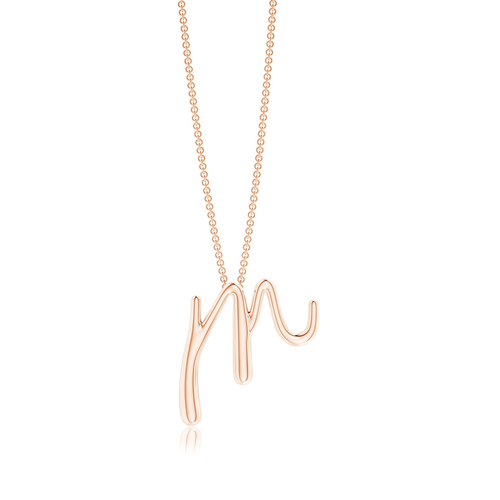Lowercase "M" Initial Pendant in 10K Rose Gold