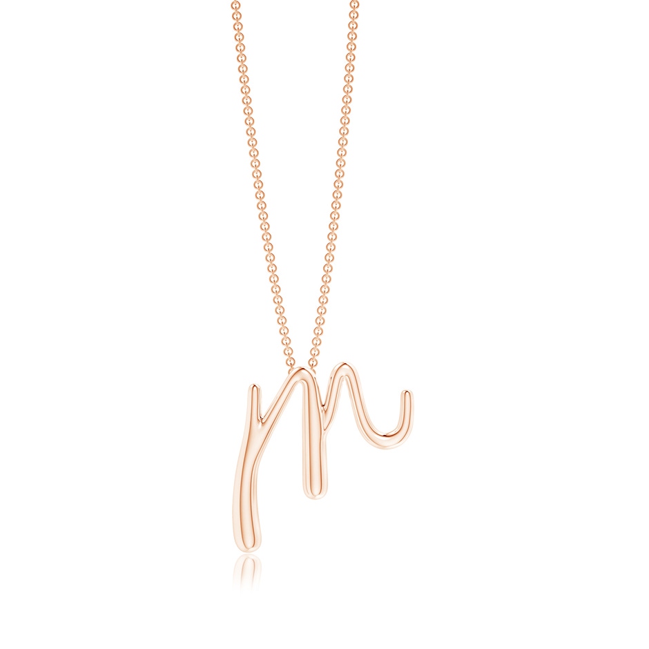 Lowercase "M" Initial Pendant in 10K Rose Gold 