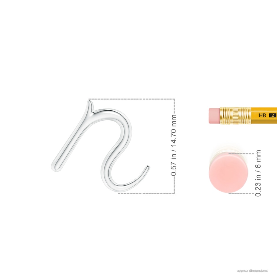 Lowercase "N" Initial Pendant in P950 Platinum ruler