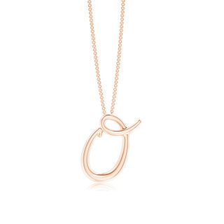 Lowercase "O" Initial Pendant in Rose Gold