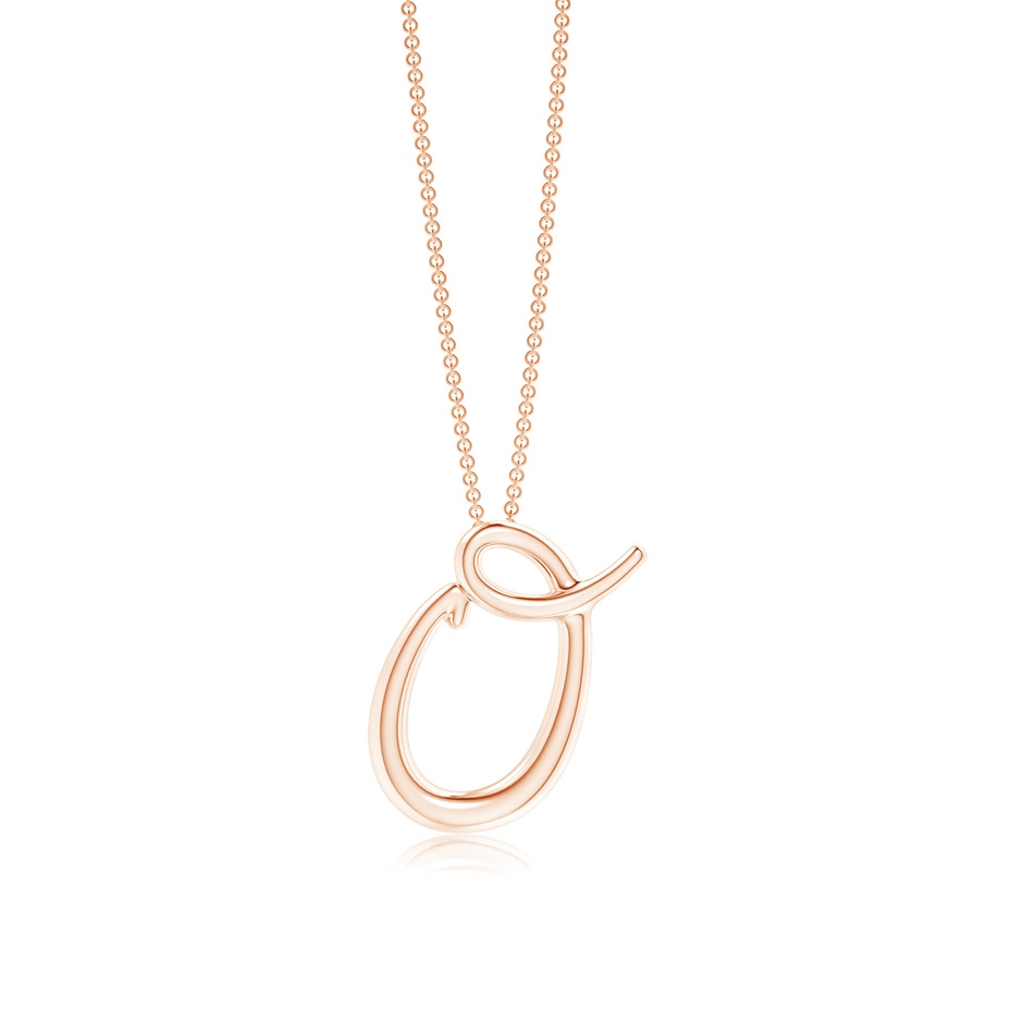 Lowercase "O" Initial Pendant in Rose Gold 