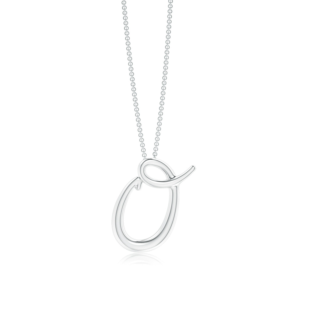 Lowercase "O" Initial Pendant in White Gold