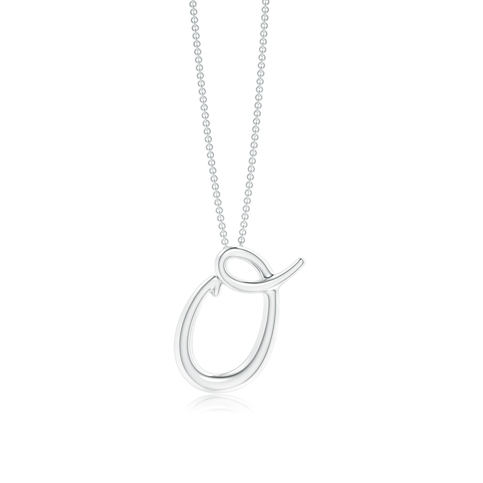 Lowercase "O" Initial Pendant in White Gold 