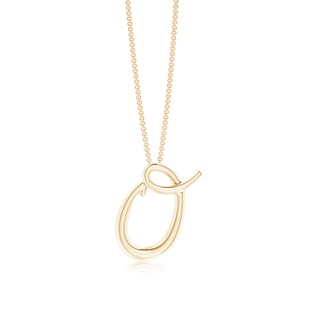Lowercase "O" Initial Pendant in Yellow Gold