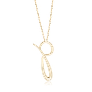 Lowercase "P" Initial Pendant in 9K Yellow Gold