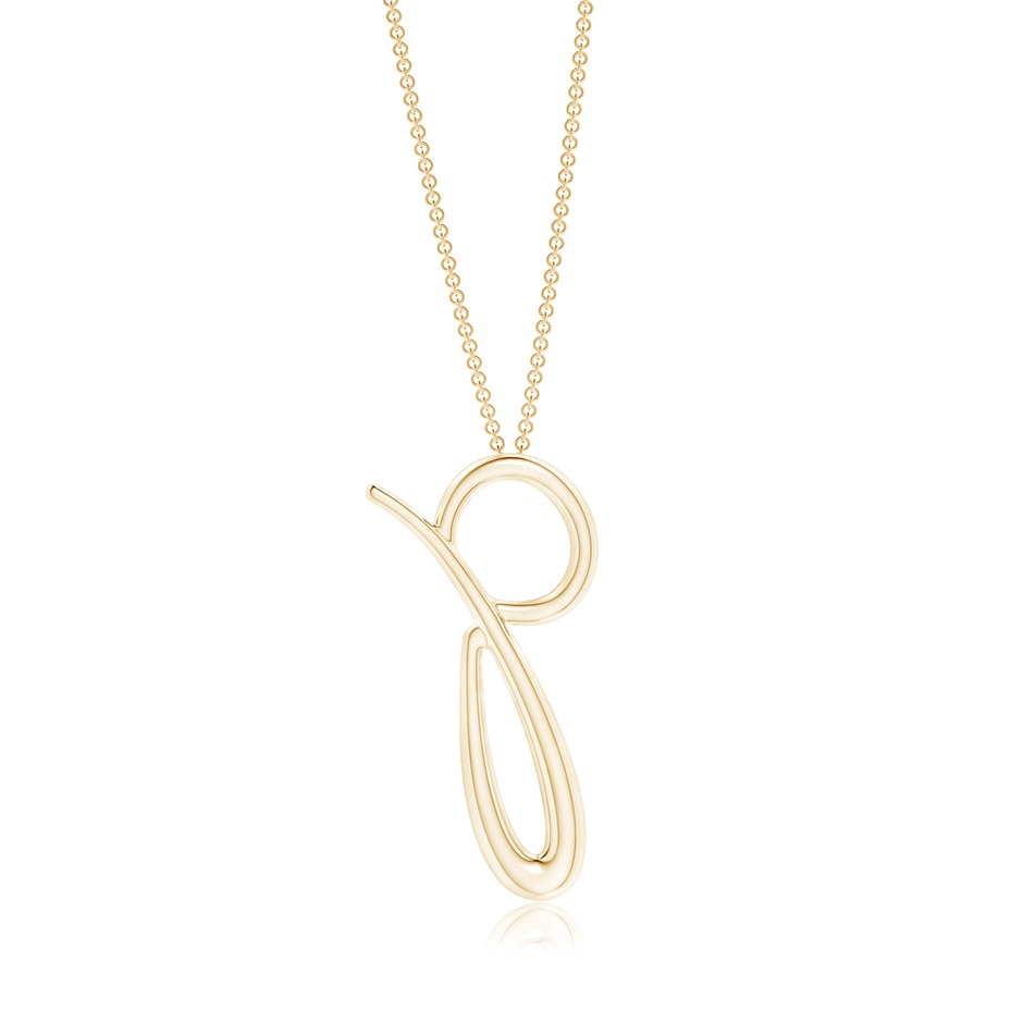 Lowercase "P" Initial Pendant in 9K Yellow Gold 