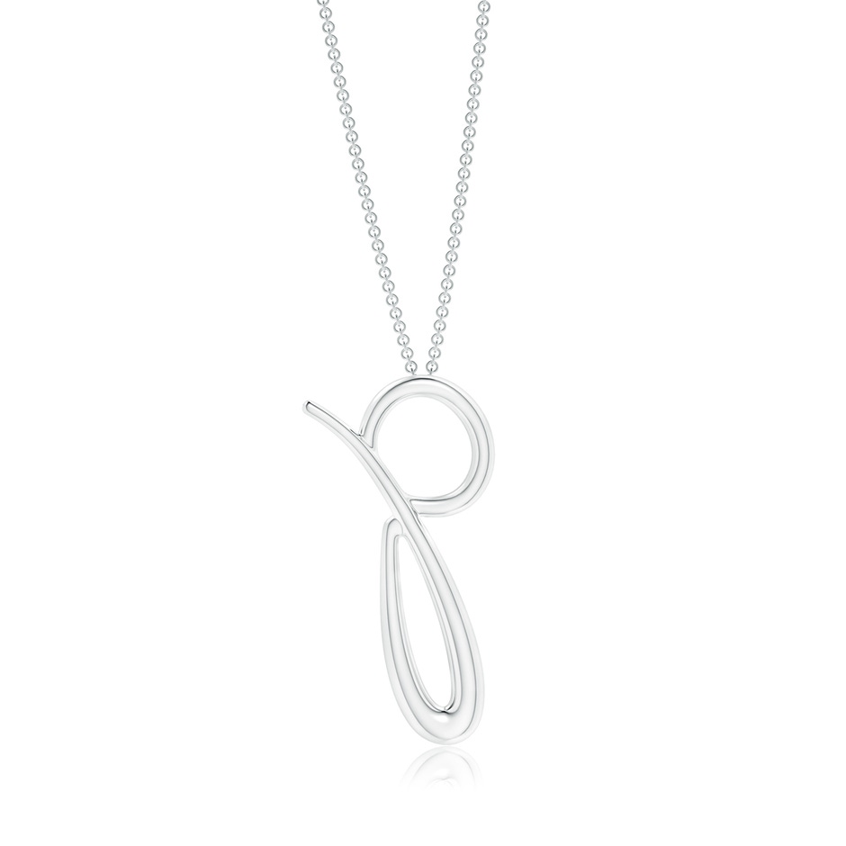 Lowercase "P" Initial Pendant in White Gold 