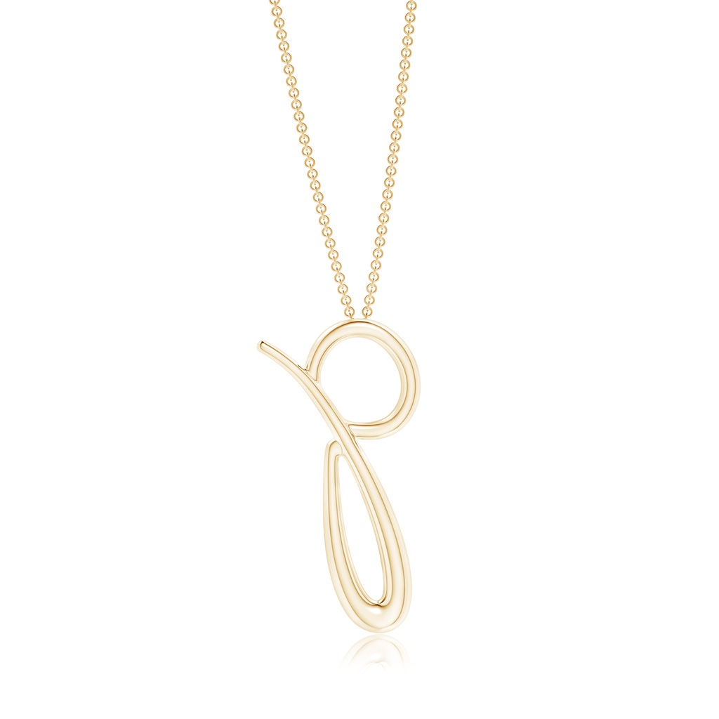 Lowercase "P" Initial Pendant in Yellow Gold