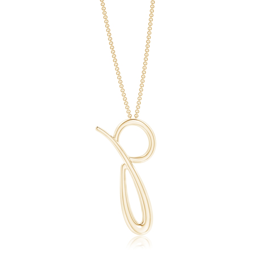 Lowercase "P" Initial Pendant in Yellow Gold 