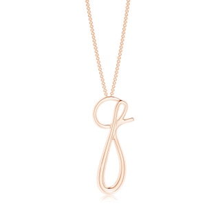 Lowercase "Q" Initial Pendant in Rose Gold