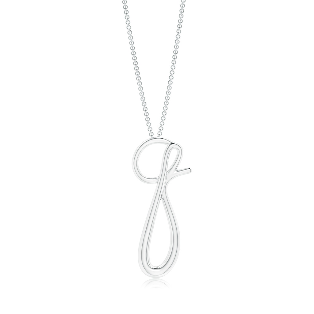 Lowercase "Q" Initial Pendant in White Gold
