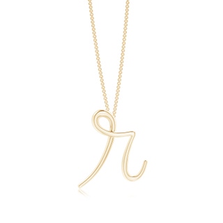 Lowercase "R" Initial Pendant in 9K Yellow Gold