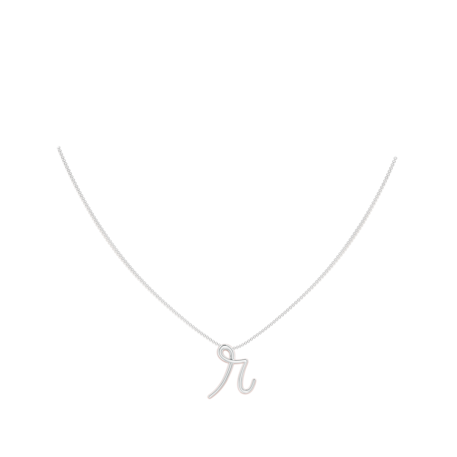 Lowercase "R" Initial Pendant in P950 Platinum body-neck