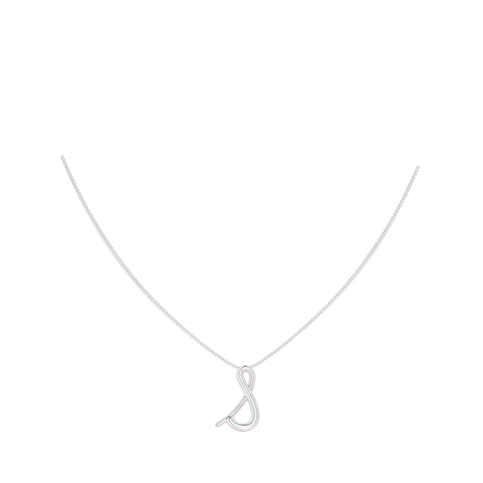 Lowercase "S" Initial Pendant in P950 Platinum body-neck