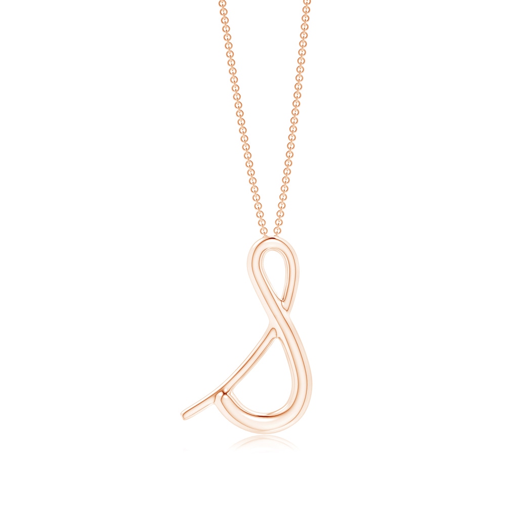 Lowercase "S" Initial Pendant in Rose Gold