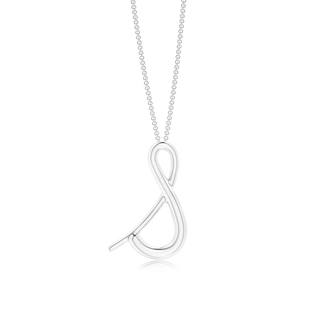 Lowercase "S" Initial Pendant in White Gold