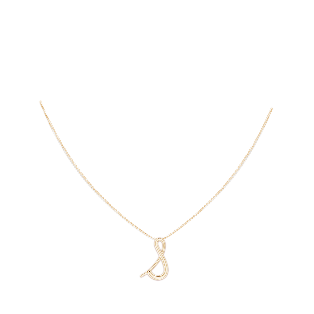 Lowercase "S" Initial Pendant in Yellow Gold Body-Neck