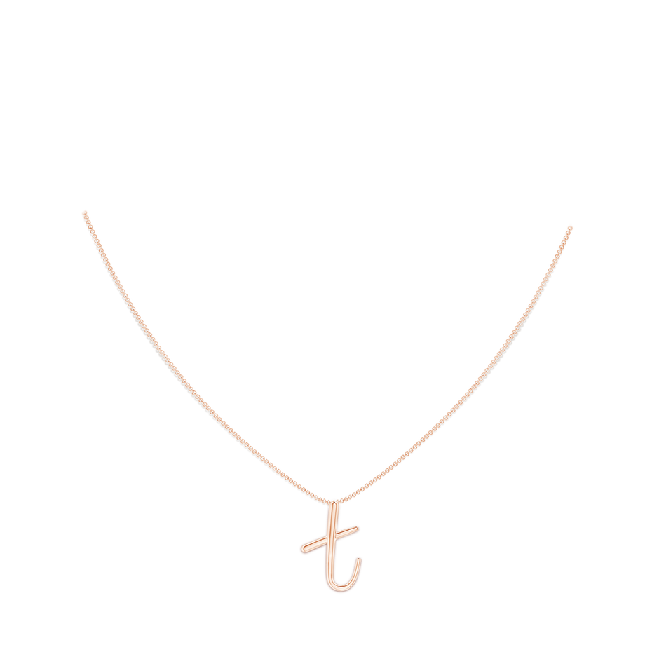 Lowercase "T" Initial Pendant in 10K Rose Gold pen