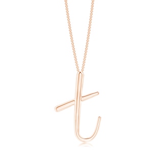 Lowercase "T" Initial Pendant in 9K Rose Gold