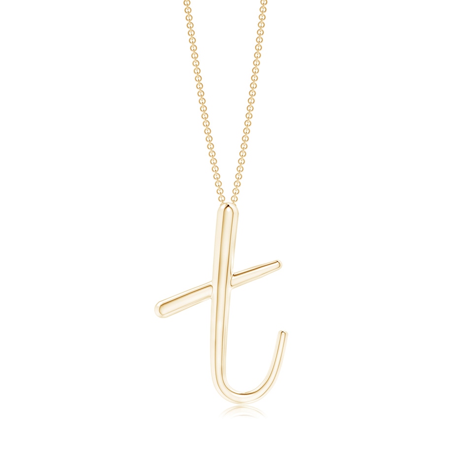 Lowercase "T" Initial Pendant in 9K Yellow Gold 