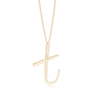 Lowercase "T" Initial Pendant in Yellow Gold