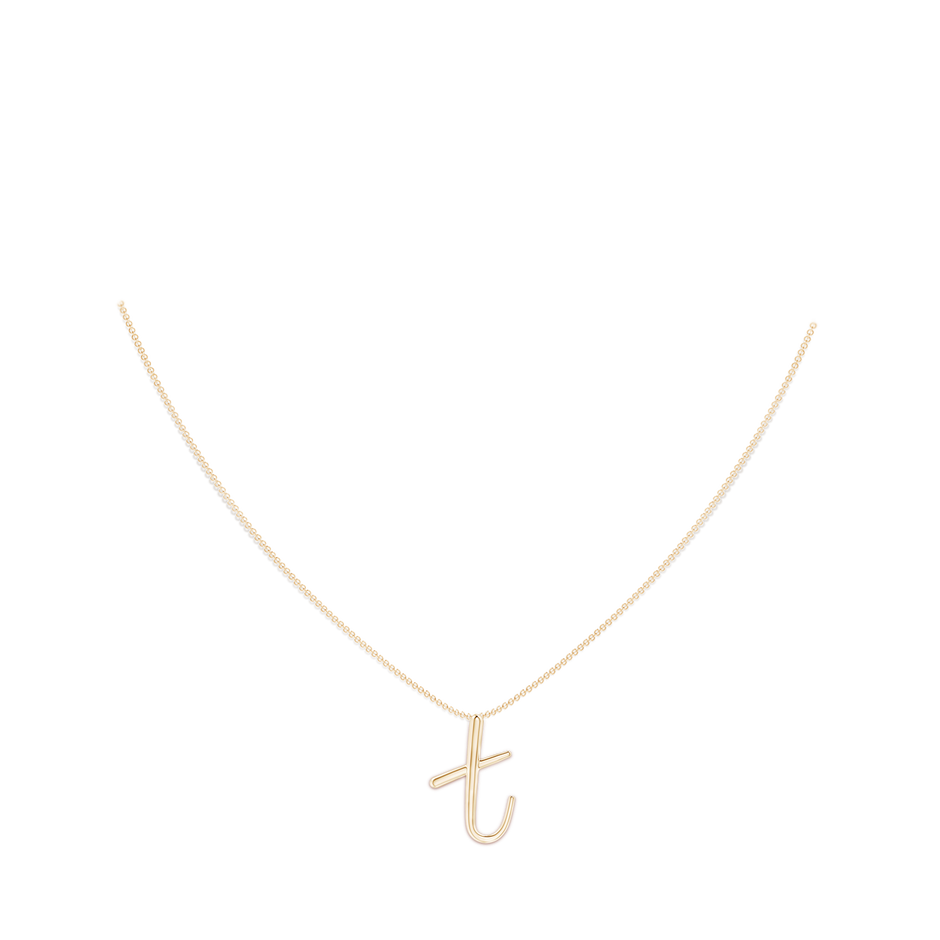 Lowercase "T" Initial Pendant in Yellow Gold pen