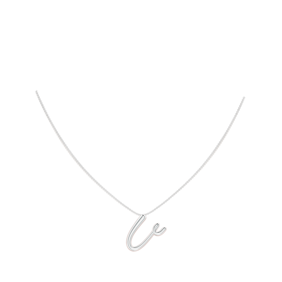 Lowercase "U" Initial Pendant in P950 Platinum Body-Neck