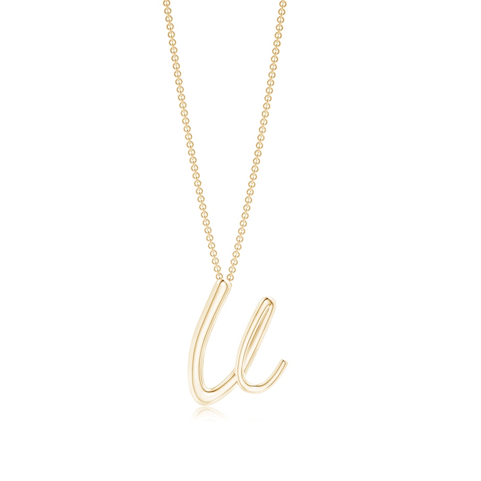 Lowercase "V" Initial Pendant in 9K Yellow Gold 