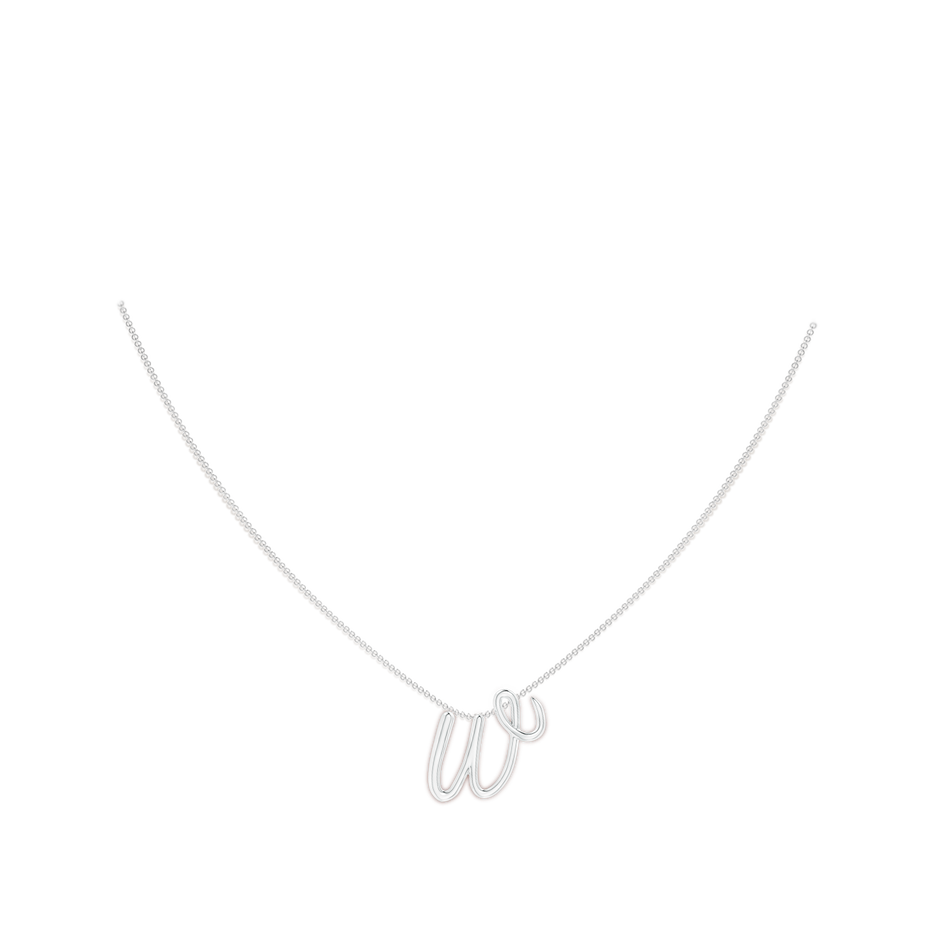 Lowercase "W" Initial Pendant in P950 Platinum Body-Neck