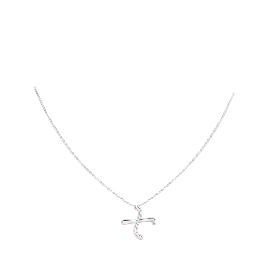 Lowercase "X" Initial Pendant in P950 Platinum Body-Neck