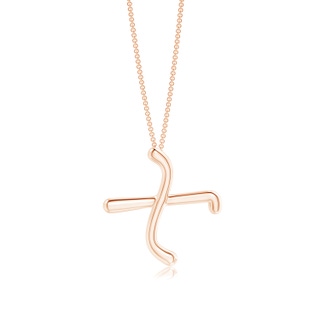 Lowercase "X" Initial Pendant in Rose Gold