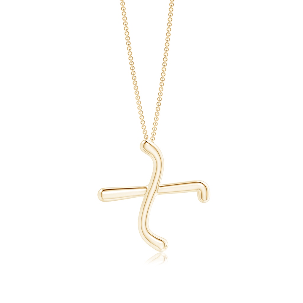 Lowercase "X" Initial Pendant in Yellow Gold