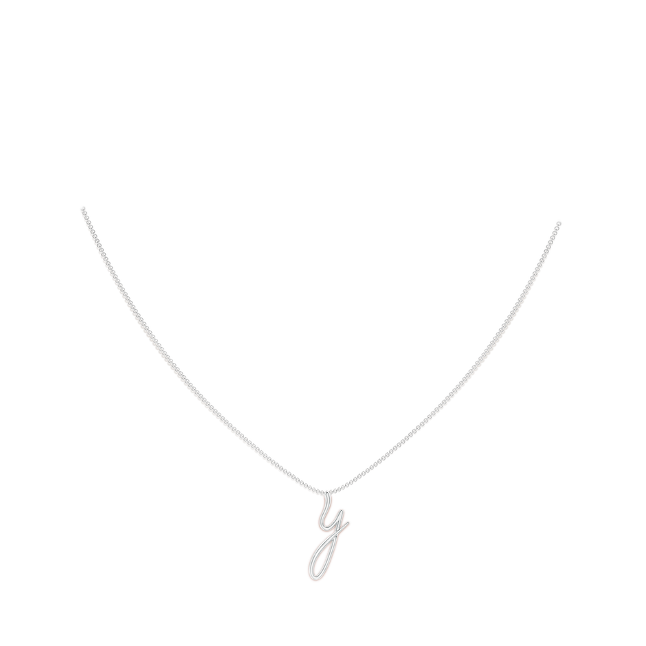 Lowercase "Y" Initial Pendant in P950 Platinum Body-Neck