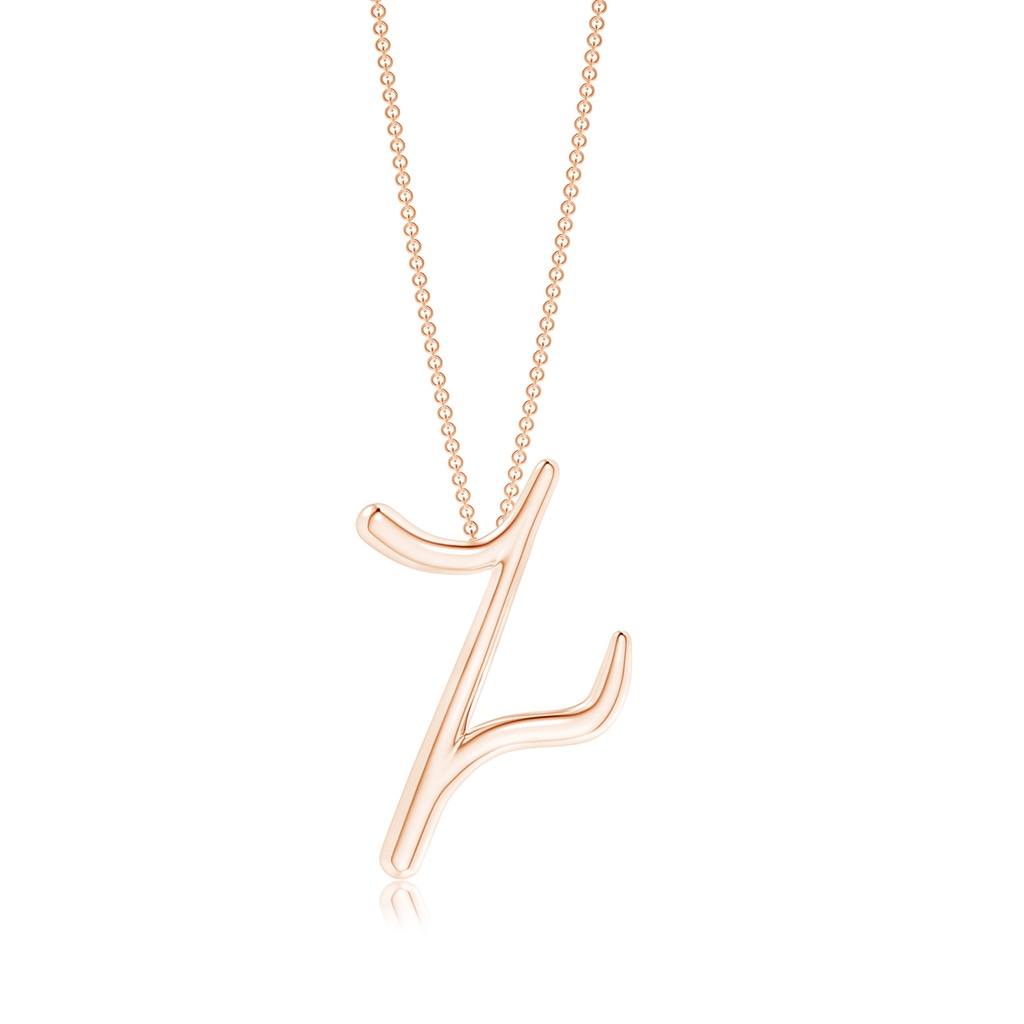 Lowercase "Z" Initial Pendant in 10K Rose Gold