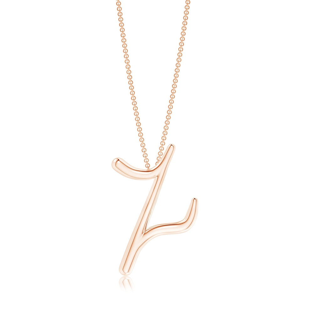 Lowercase "Z" Initial Pendant in 9K Rose Gold 