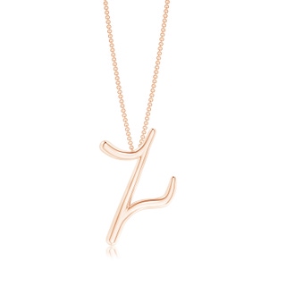 Lowercase "Z" Initial Pendant in 9K Rose Gold