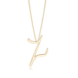 Lowercase "Z" Initial Pendant in 9K Yellow Gold