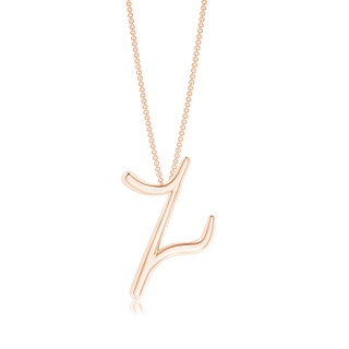 Lowercase "Z" Initial Pendant in Rose Gold