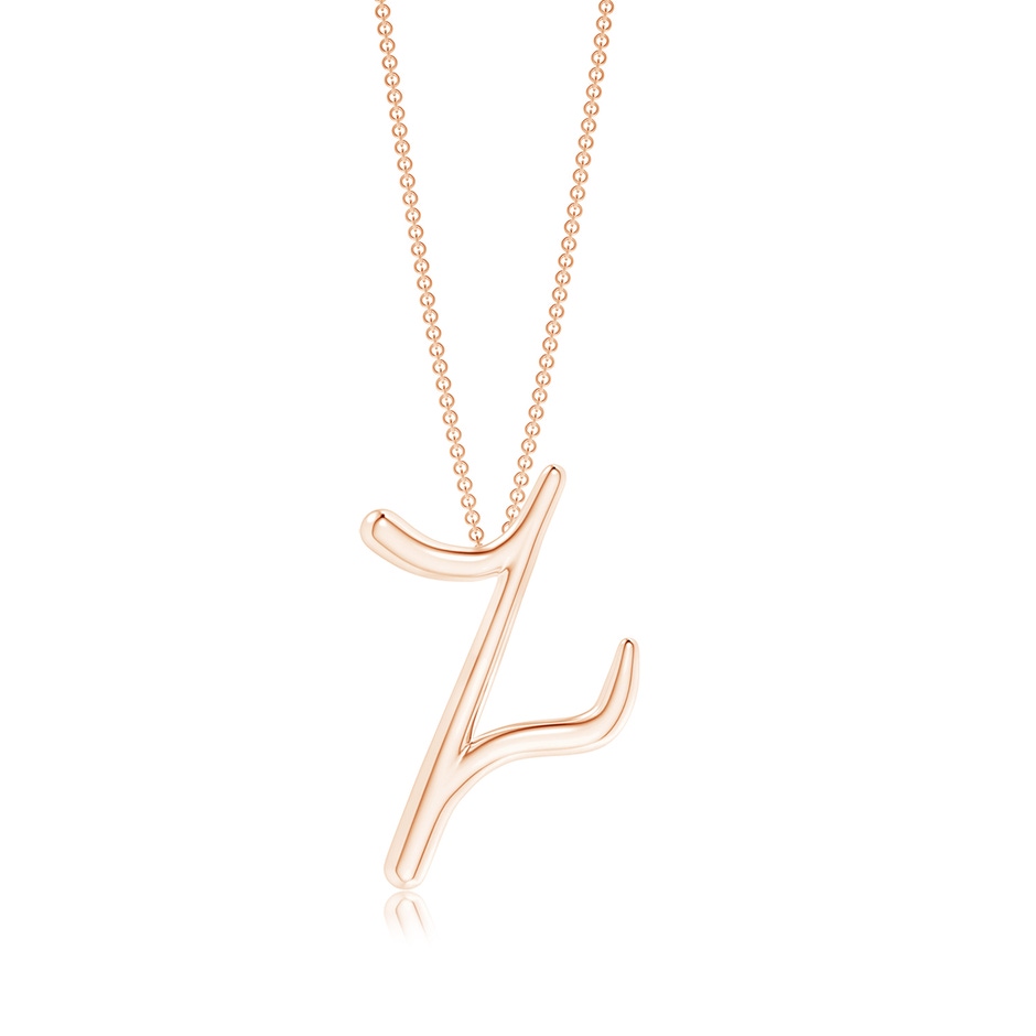 Lowercase "Z" Initial Pendant in Rose Gold 