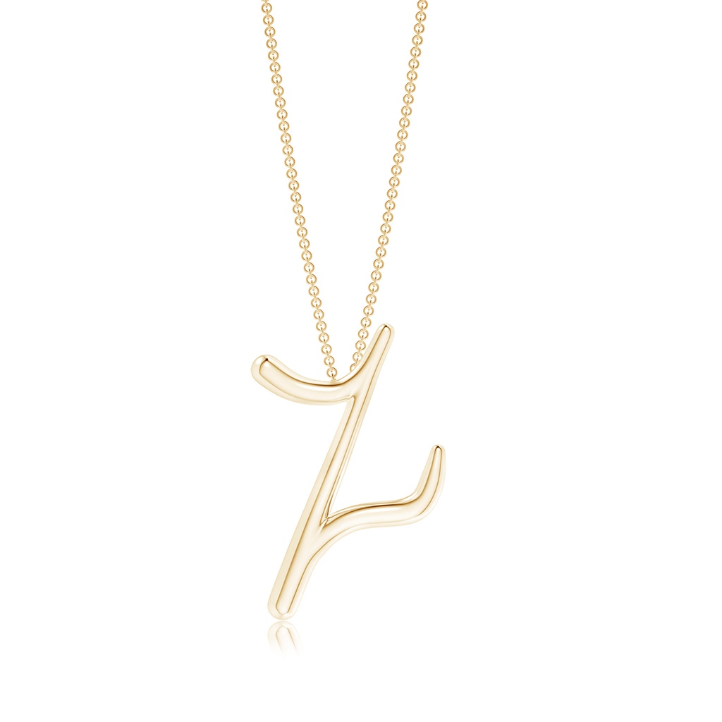 Lowercase "Z" Initial Pendant in Yellow Gold