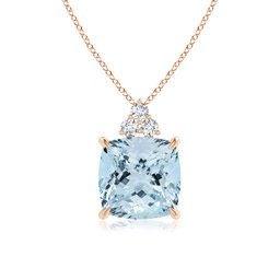 Cushion Aquamarine Solitaire Necklaces & Pendants